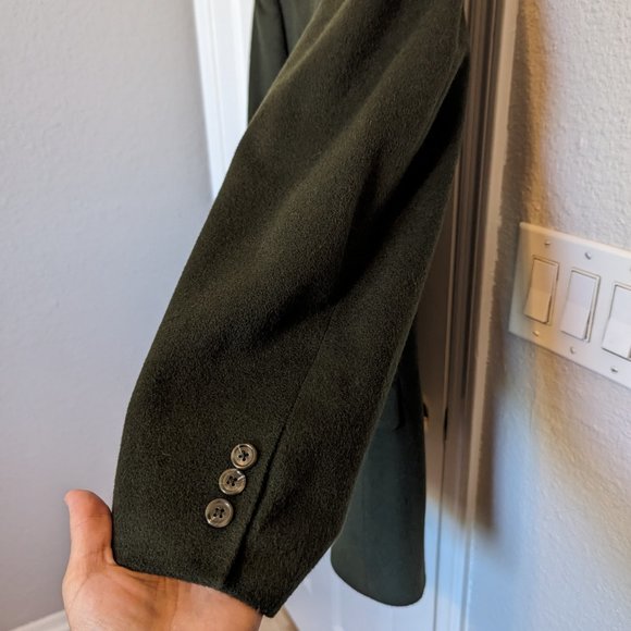 100% CAMEL HAIR | Vintage Pierre Cardin Sports Coat | 46L | HUNTER GREEN | EVC - Picture 8 of 13